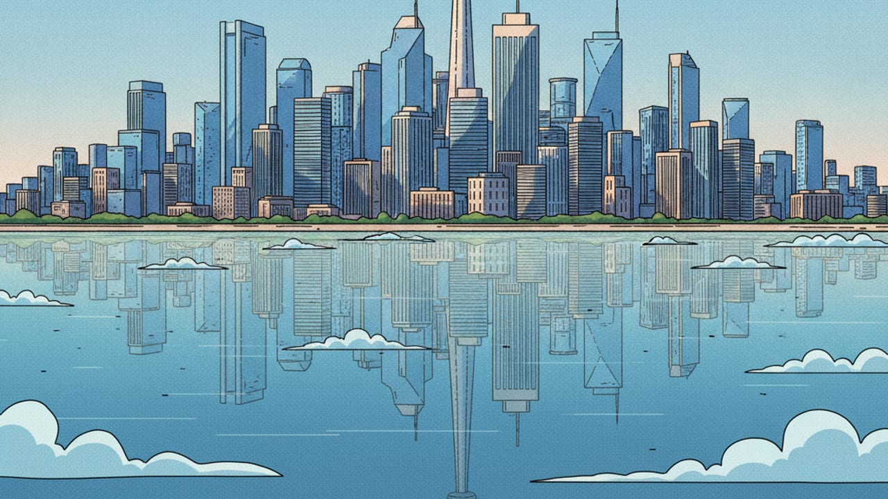 Cel-shaded illustration of Calgary