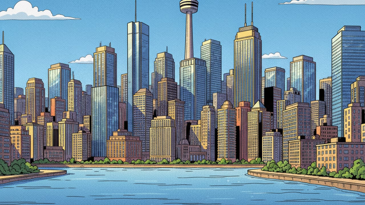 Cel-shaded illustration of Fort Collins