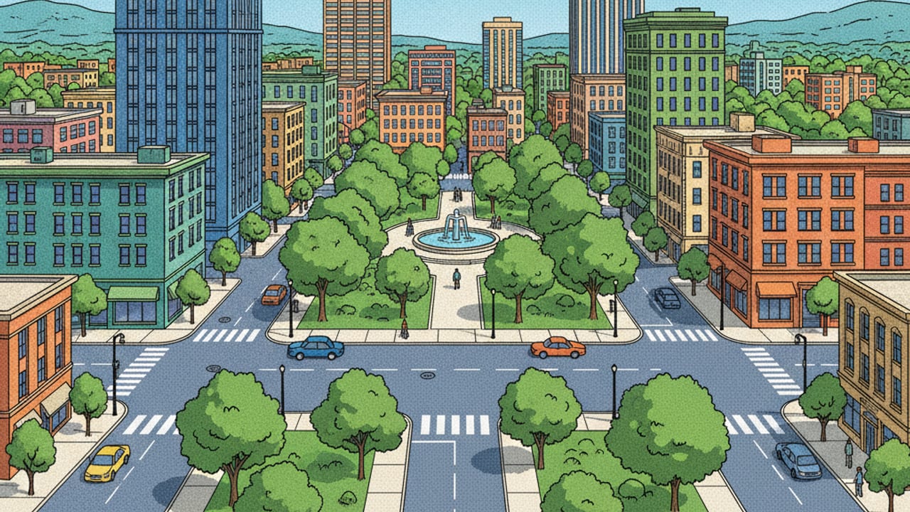 Cel-shaded illustration of Osage City
