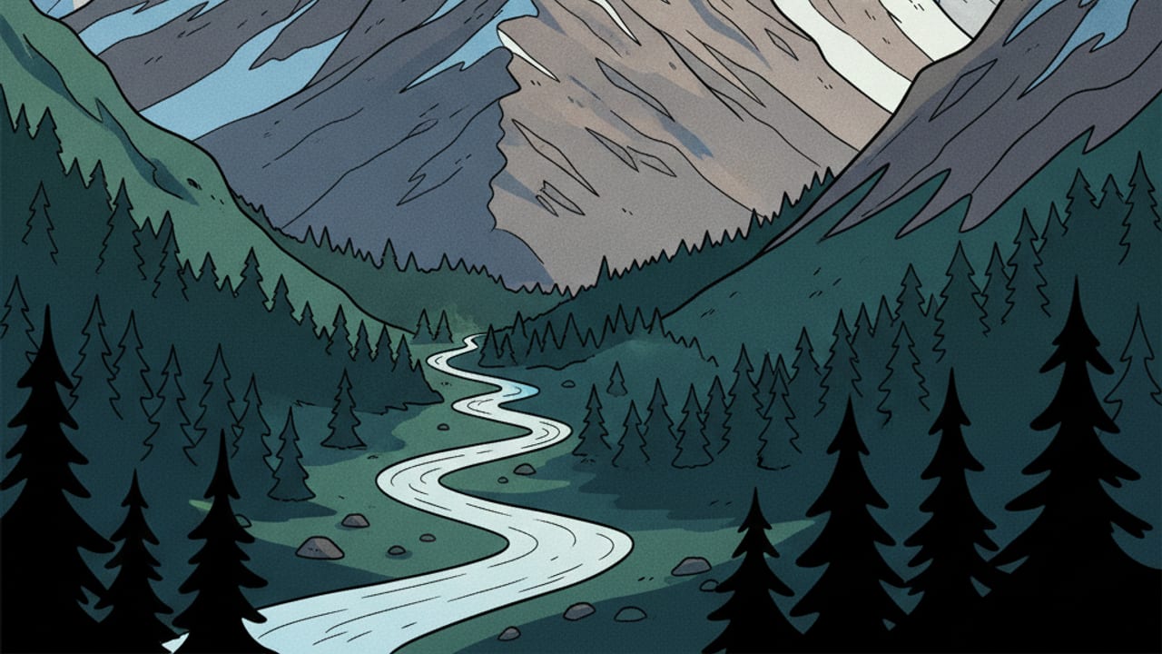 Cel-shaded illustration of Mont-Tremblant